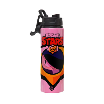 Brawl Stars Edgar, Metallic water bottle with safety lid, 850ml aluminum