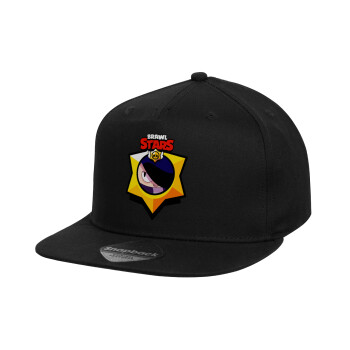 Brawl Stars Edgar, Καπέλο παιδικό Flat Snapback, Μαύρο (100% ΒΑΜΒΑΚΕΡΟ, ΠΑΙΔΙΚΟ, UNISEX, ONE SIZE)