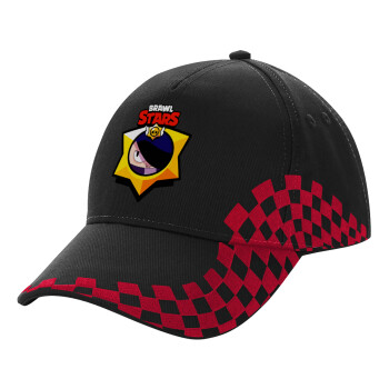 Brawl Stars Edgar, Adult Cap RACING Ultimate Black/Red, (100% COTTON DRILL, ADULT, UNISEX, ONE SIZE)