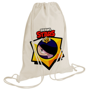 Brawl Stars Edgar, Τσάντα πλάτης πουγκί GYMBAG natural (28x40cm)