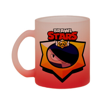 Brawl Stars Edgar, Κούπα γυάλινη δίχρωμη με βάση το κόκκινο ματ, 330ml