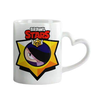 Brawl Stars Edgar, Mug heart handle, ceramic, 330ml