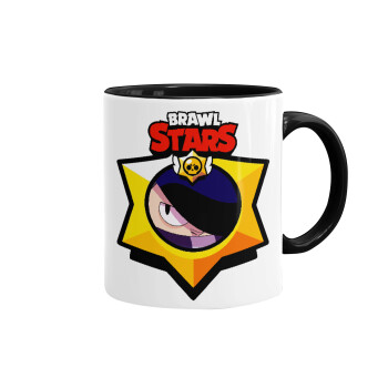 Brawl Stars Edgar, Κούπα χρωματιστή μαύρη, κεραμική, 330ml