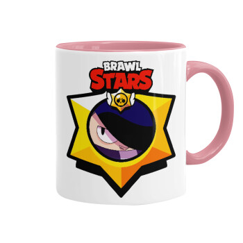 Brawl Stars Edgar, Κούπα χρωματιστή ροζ, κεραμική, 330ml