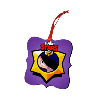 Brawl Stars Edgar, Christmas ornament polygon wooden 7.5cm