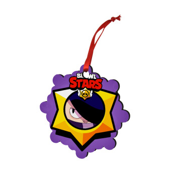 Brawl Stars Edgar, Christmas ornament snowflake wooden 7.5cm