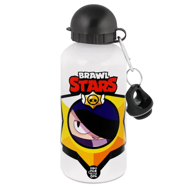 Brawl Stars Edgar — Metal water bottle, White, aluminum 500ml