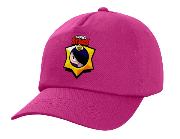 Brawl Stars Edgar — Children's Baseball Cap, 100% Cotton Twill, Fuchsia (COTTON, CHILDREN'S, UNISEX, ONE SIZE)