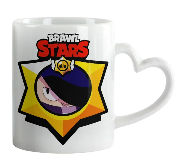 Brawl Stars Edgar — Mug heart handle, ceramic, 330ml