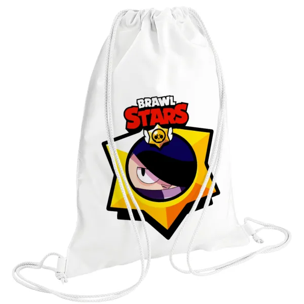 Brawl Stars Edgar — Backpack pouch GYMBAG white (28x40cm)