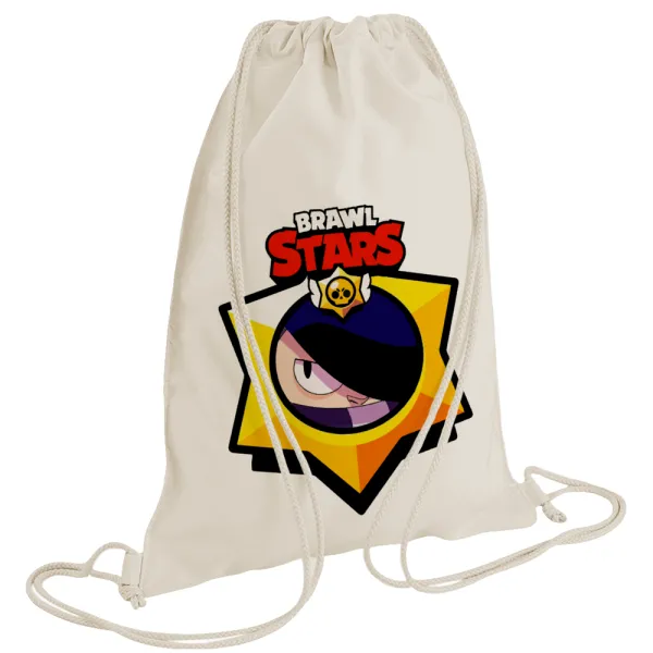Brawl Stars Edgar — Backpack bag GYMBAG natural (28x40cm)