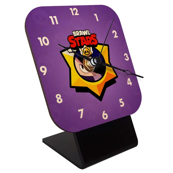 Brawl Stars Edgar — Επιτραπέζιο ρολόι σε φυσικό ξύλο (10cm)