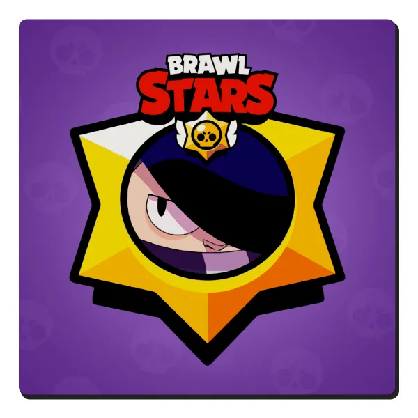 Brawl Stars Edgar — Square wooden magnet, 6x6cm