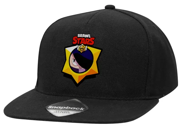 Brawl Stars Edgar — Adult Flat Snapback Hat Black, (100% COTTON TWILL, ADULT, UNISEX, ONE SIZE)