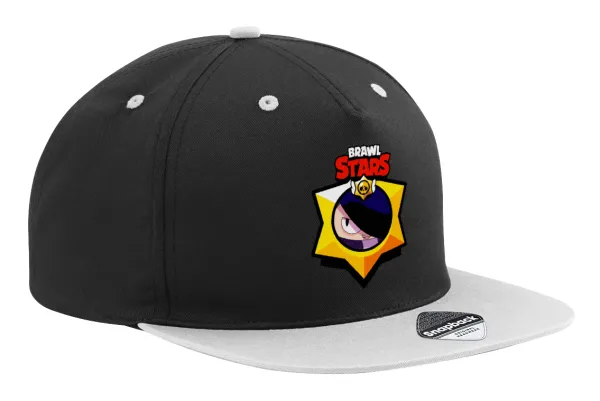 Brawl Stars Edgar — Adult Flat Snapback Hat Black/Grey, (100% COTTON TWILL, ADULT, UNISEX, ONE SIZE)