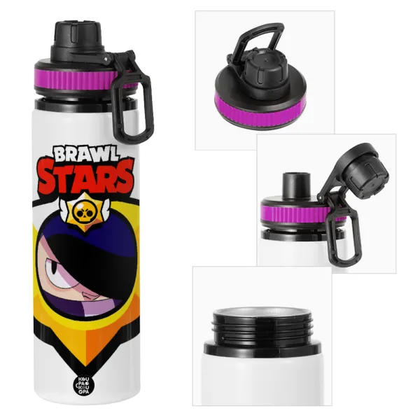 Brawl Stars Edgar — Μεταλλικό παγούρι νερού με καπάκι ασφαλείας, αλουμινίου 850ml