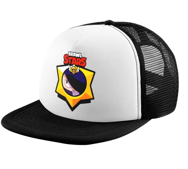 Brawl Stars Edgar — Καπέλο παιδικό Soft Trucker με Δίχτυ ΜΑΥΡΟ/ΛΕΥΚΟ (POLYESTER, ΠΑΙΔΙΚΟ, ONE SIZE)