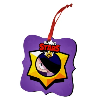 Brawl Stars Edgar, Christmas ornament polygon wooden 7.5cm