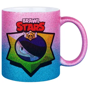 Brawl Stars Edgar, Κούπα Χρυσή/Μπλε Glitter, κεραμική, 330ml