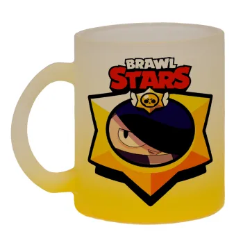 Brawl Stars Edgar, Κούπα γυάλινη δίχρωμη με βάση το κίτρινο ματ, 330ml
