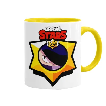 Brawl Stars Edgar, Κούπα χρωματιστή κίτρινη, κεραμική, 330ml