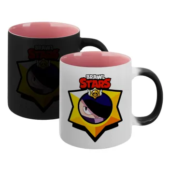 Brawl Stars Edgar, Κούπα Μαγική εσωτερικό ΡΟΖ, κεραμική 330ml που αλλάζει χρώμα με το ζεστό ρόφημα