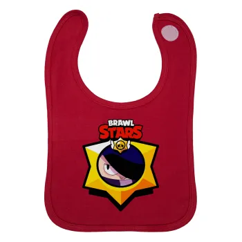 Brawl Stars Edgar, Σαλιάρα με Σκρατς Κόκκινη 100% Organic Cotton (0-18 months)