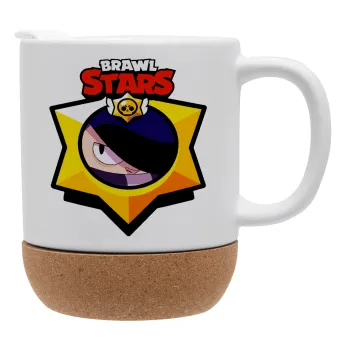 Brawl Stars Edgar, Κούπα, κεραμική με βάση φελού και καπάκι (ΜΑΤ), 330ml