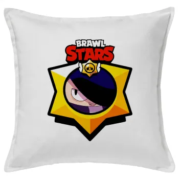 Brawl Stars Edgar, Μαξιλάρι καναπέ ΛΕΥΚΟ 100% βαμβάκι, περιέχεται το γέμισμα (50x50cm)