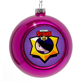 Brawl Stars Edgar, Purple Christmas tree ornament bauble 8cm