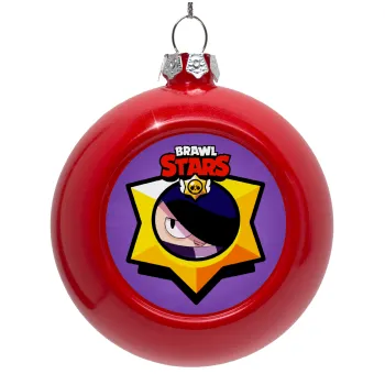 Brawl Stars Edgar, Στολίδι Χριστουγεννιάτικη μπάλα δένδρου Κόκκινη 8cm