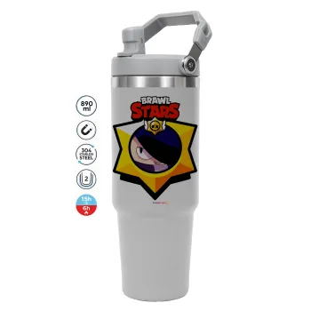 Brawl Stars Edgar, ΓΚΡΙ χρώματος Θερμός Ανοξείδωτο 890ml (30oz) με χερούλι
