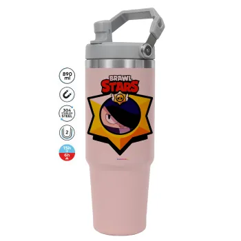 Brawl Stars Edgar, ΡΟΖ χρώματος Θερμός Ανοξείδωτο 890ml (30oz) με χερούλι