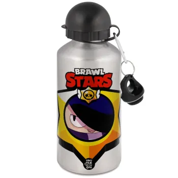 Brawl Stars Edgar, Μεταλλικό παγούρι νερού, Ασημένιο, αλουμινίου 500ml