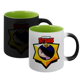 Brawl Stars Edgar, Κούπα Μαγική εσωτερικό πράσινο, κεραμική 330ml που αλλάζει χρώμα με το ζεστό ρόφημα