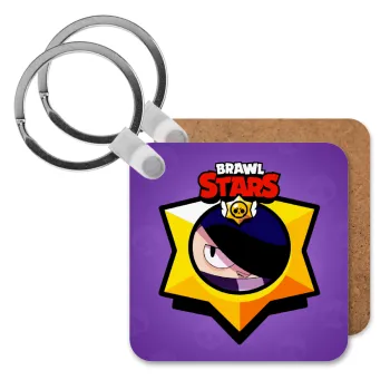 Brawl Stars Edgar, Μπρελόκ Ξύλινο τετράγωνο MDF