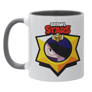 Brawl Stars Edgar, Κούπα χρωματιστή γκρι, κεραμική, 330ml