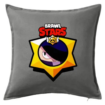 Brawl Stars Edgar, Μαξιλάρι καναπέ Γκρι 100% βαμβάκι, περιέχεται το γέμισμα (50x50cm)