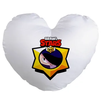 Brawl Stars Edgar, Μαξιλάρι καναπέ καρδιά 40x40cm περιέχεται το  γέμισμα