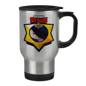 Brawl Stars Edgar, Κούπα ταξιδιού ανοξείδωτη με καπάκι, διπλού τοιχώματος (θερμό) 450ml