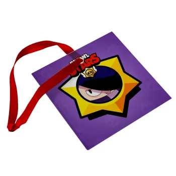 Brawl Stars Edgar, Christmas ornament, glass square ornament 9x9cm