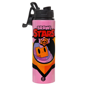 Brawl Stars Sprout, Metallic water bottle with safety lid, 850ml aluminum