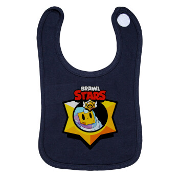 Brawl Stars Sprout, Σαλιάρα με Σκρατς 100% Organic Cotton Μπλε (0-18 months)