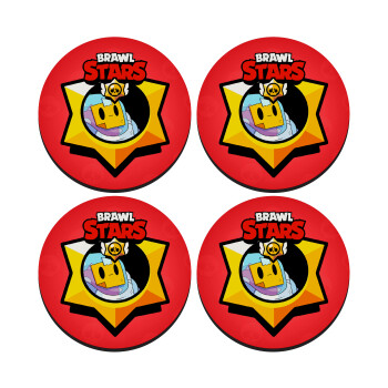 Brawl Stars Sprout, SET of 4 round wooden coasters (9cm)