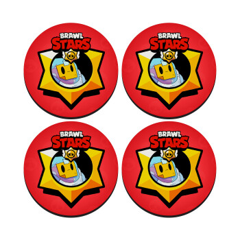 Brawl Stars Sprout, ΣΕΤ 4 Σουβέρ ξύλινα στρογγυλά (9cm)