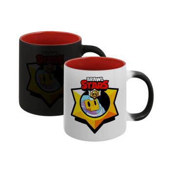 Brawl Stars Sprout, Κούπα Μαγική εσωτερικό κόκκινο, κεραμική, 330ml που αλλάζει χρώμα με το ζεστό ρόφημα