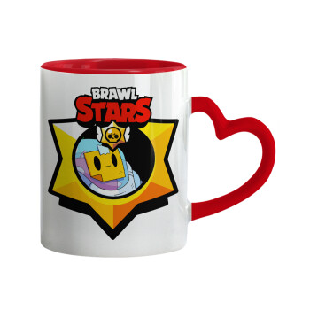 Brawl Stars Sprout, Mug heart red handle, ceramic, 330ml
