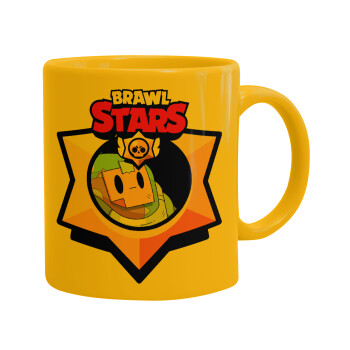 Brawl Stars Sprout, Ceramic coffee mug yellow, 330ml (1pcs)