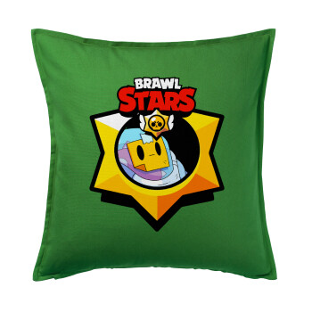 Brawl Stars Sprout, Μαξιλάρι καναπέ Πράσινο 100% βαμβάκι, περιέχεται το γέμισμα (50x50cm)