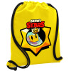 Backpack pouch GYMBAG Yellow, with pocket (40x48cm) & thick cords